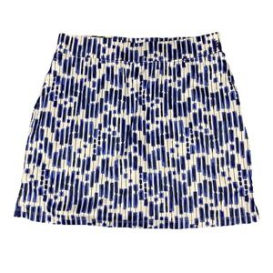 IZOD Golf Sun Control Wicking Geometric Print Skort Womens Medium Blue White NWT
